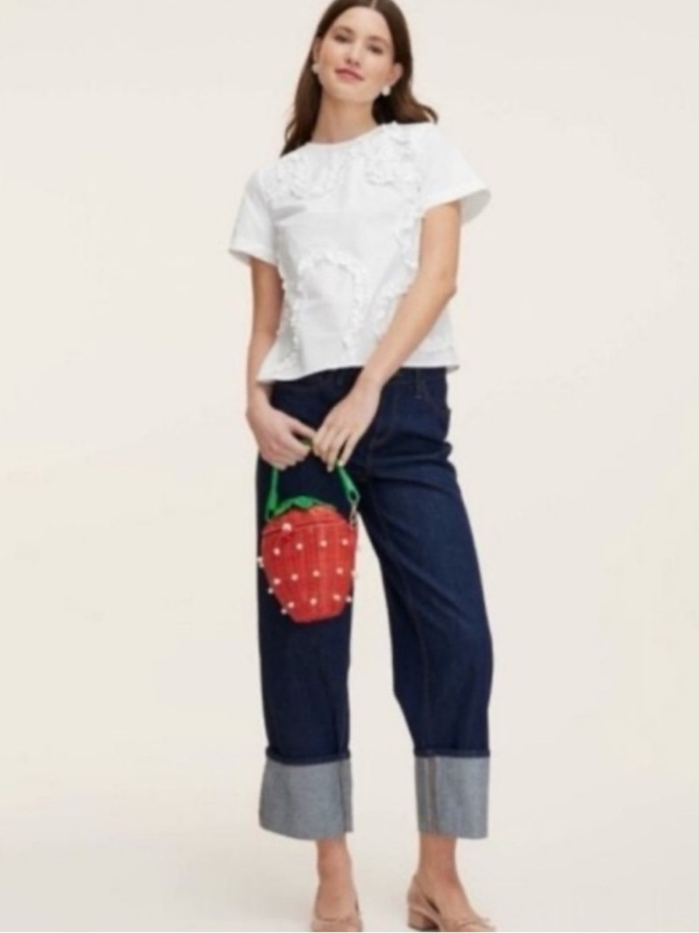 NWT Kate Spade High-Rise Straight Leg Wide Cuff Jeans - Size 00